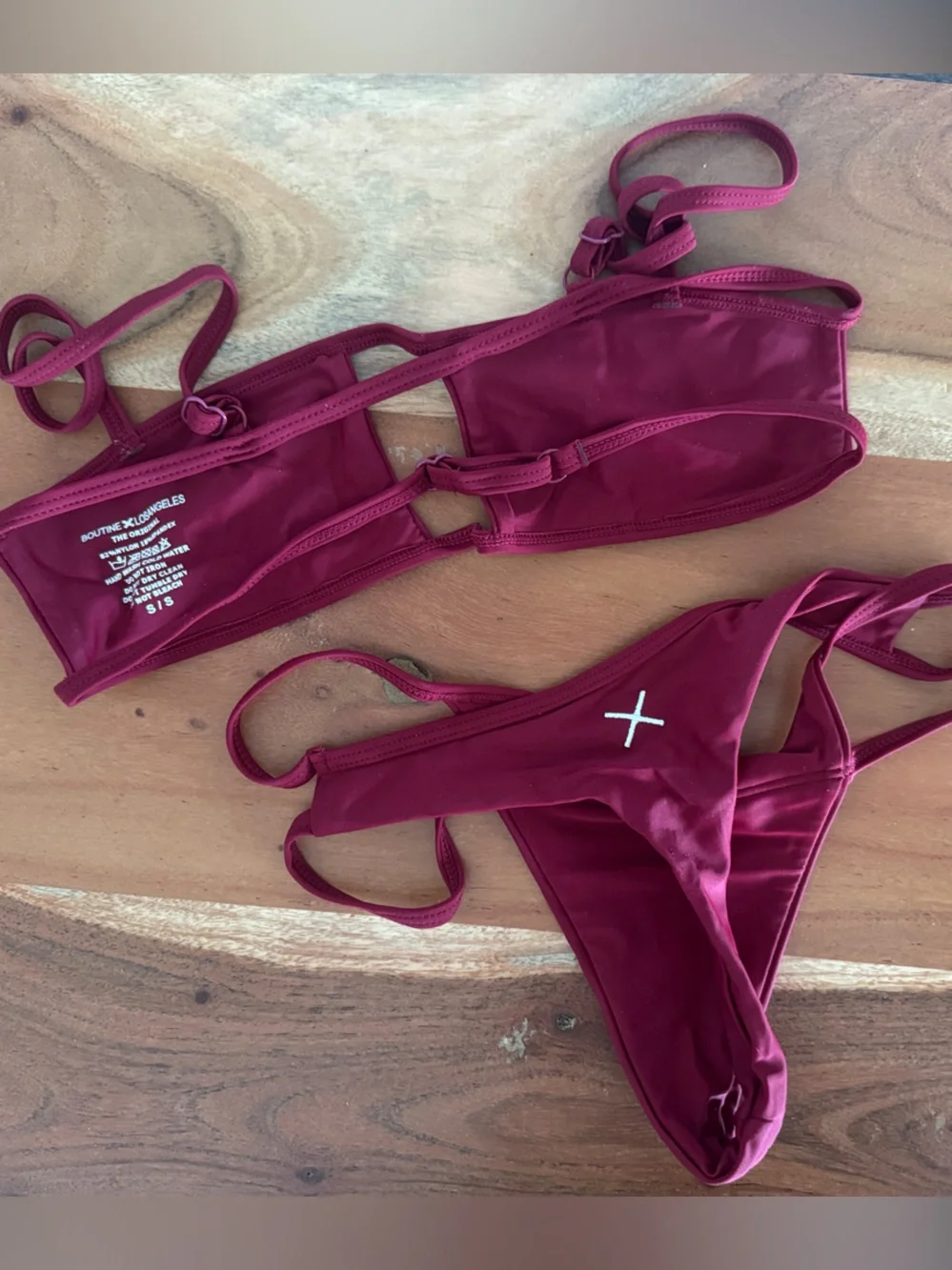 Boutine X LA Wine Red Two-Piece Bikini Set